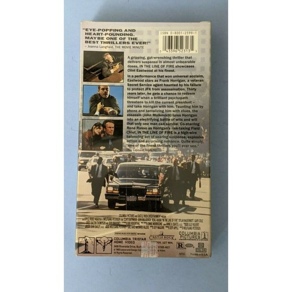 In the Line of Fire (VHS, 1993) Eastwood - Original Stickers - NEW & SEALED - Picture 2 of 3